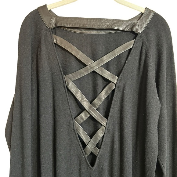 Skaist Taylor Black Wool Mini Sweater Dress Size Large - Picture 9 of 12